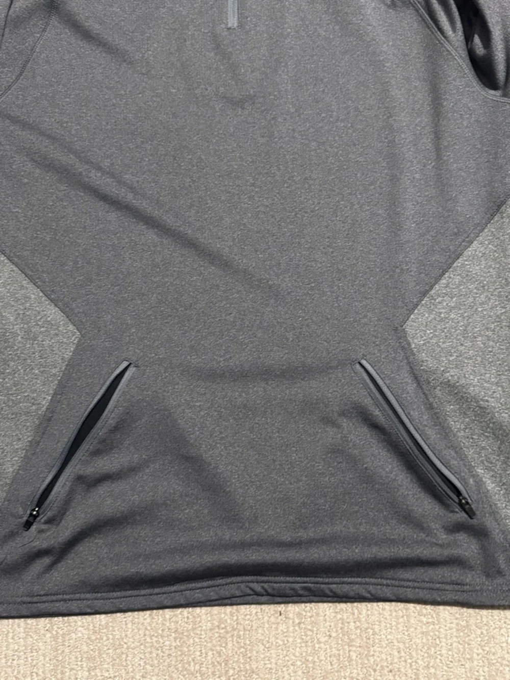 Hylete Mens Size L Gray Flexion II Quarter Zip Jacket Thumbholes Performance